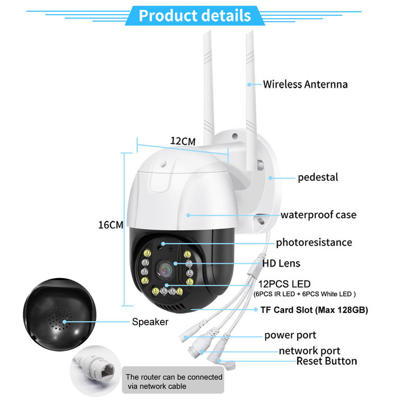 دوربین مداربسته تحت شبکه چرخشی بی سیم مدل V380-P20